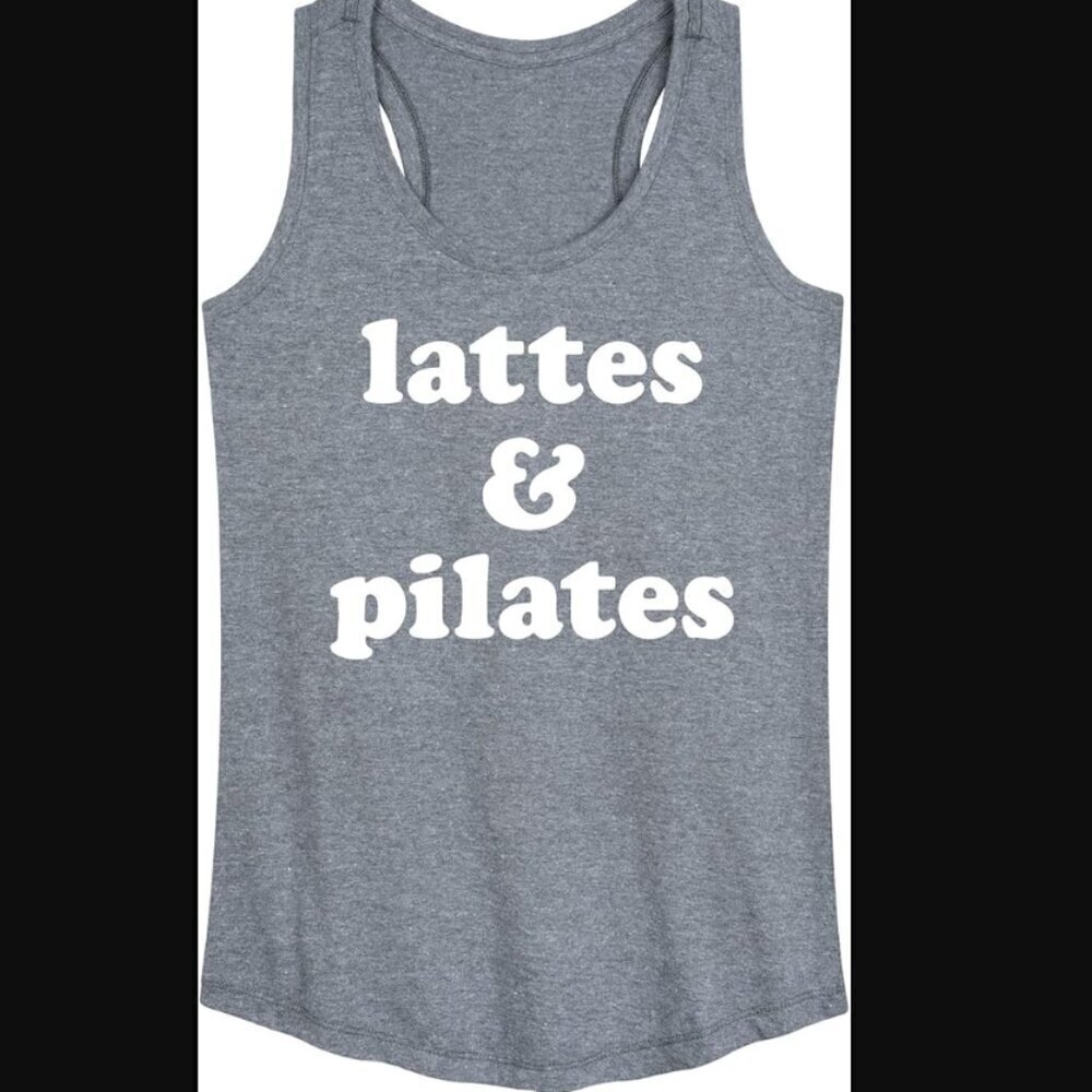 Instant Message  Lattes and Pilates Women's Racerback Tank Top 3x
